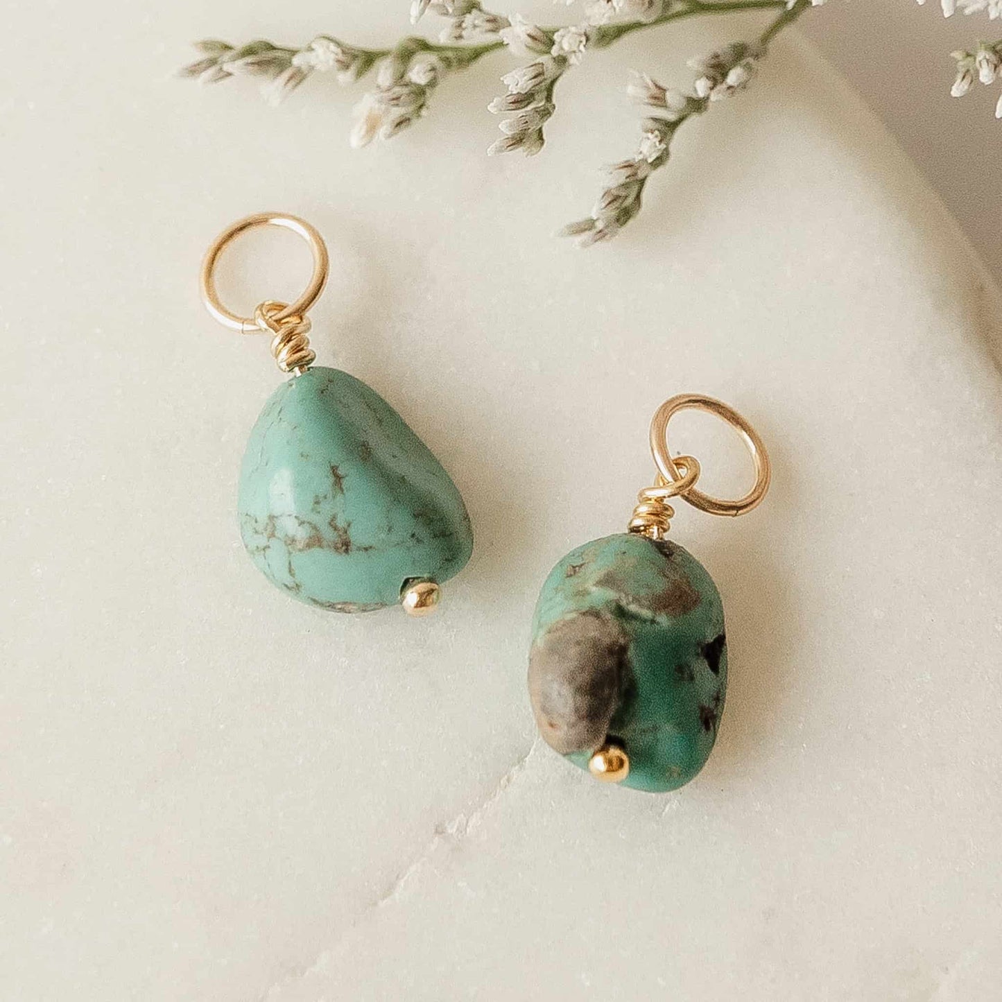 Blue Turquoise Nugget Charms Earring Charms Sela Designs