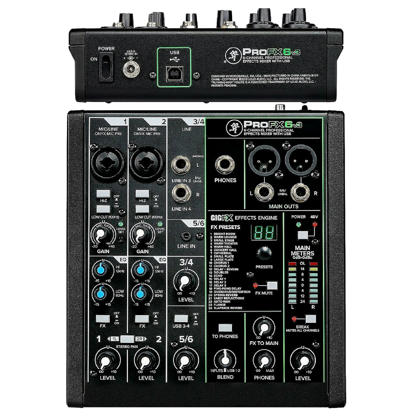 Mackie ProFX6v3 6-channel Mixer with USB and Effects