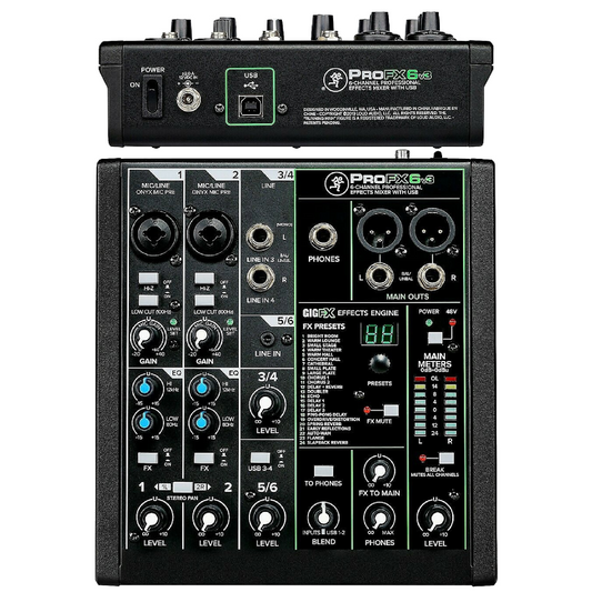 Mackie ProFX6v3 6-channel Mixer with USB and Effects