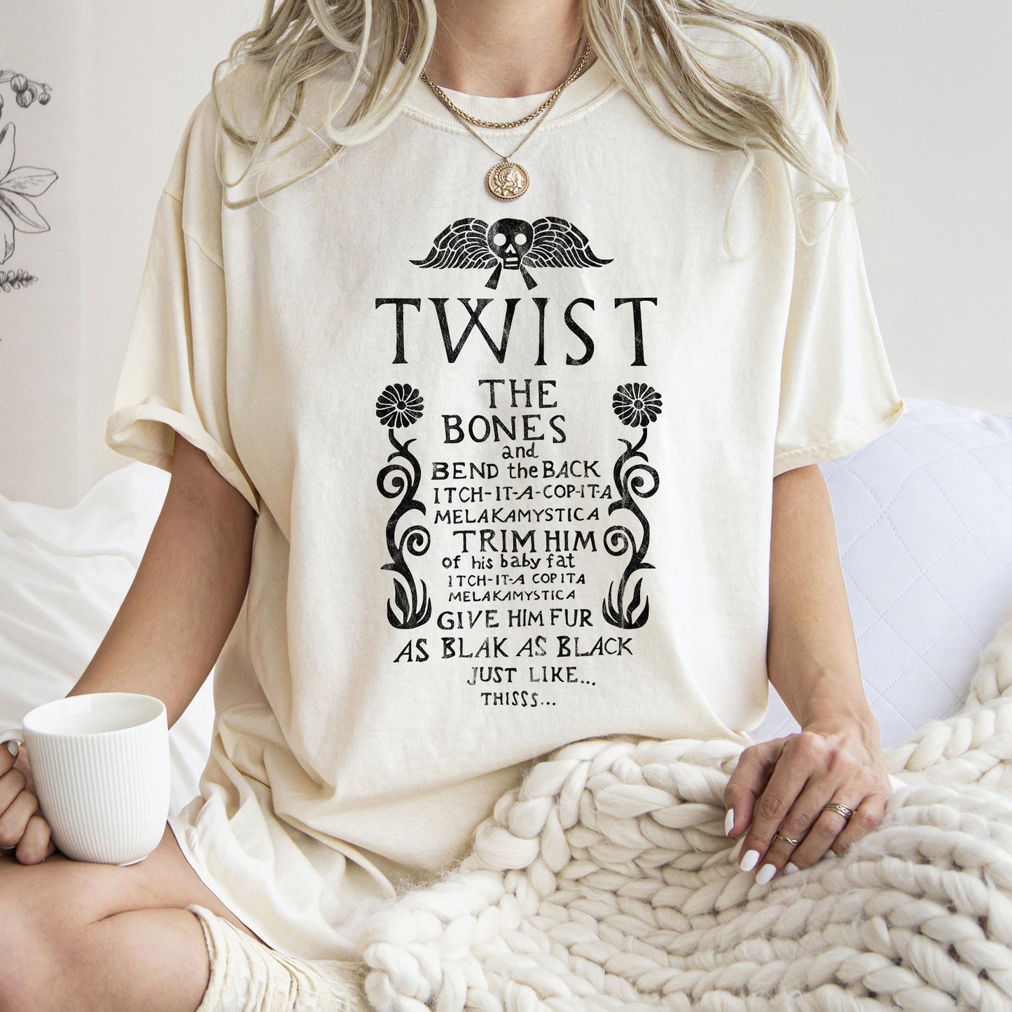 Twist The Bones Retro Halloween Comfort Colors Tshirt