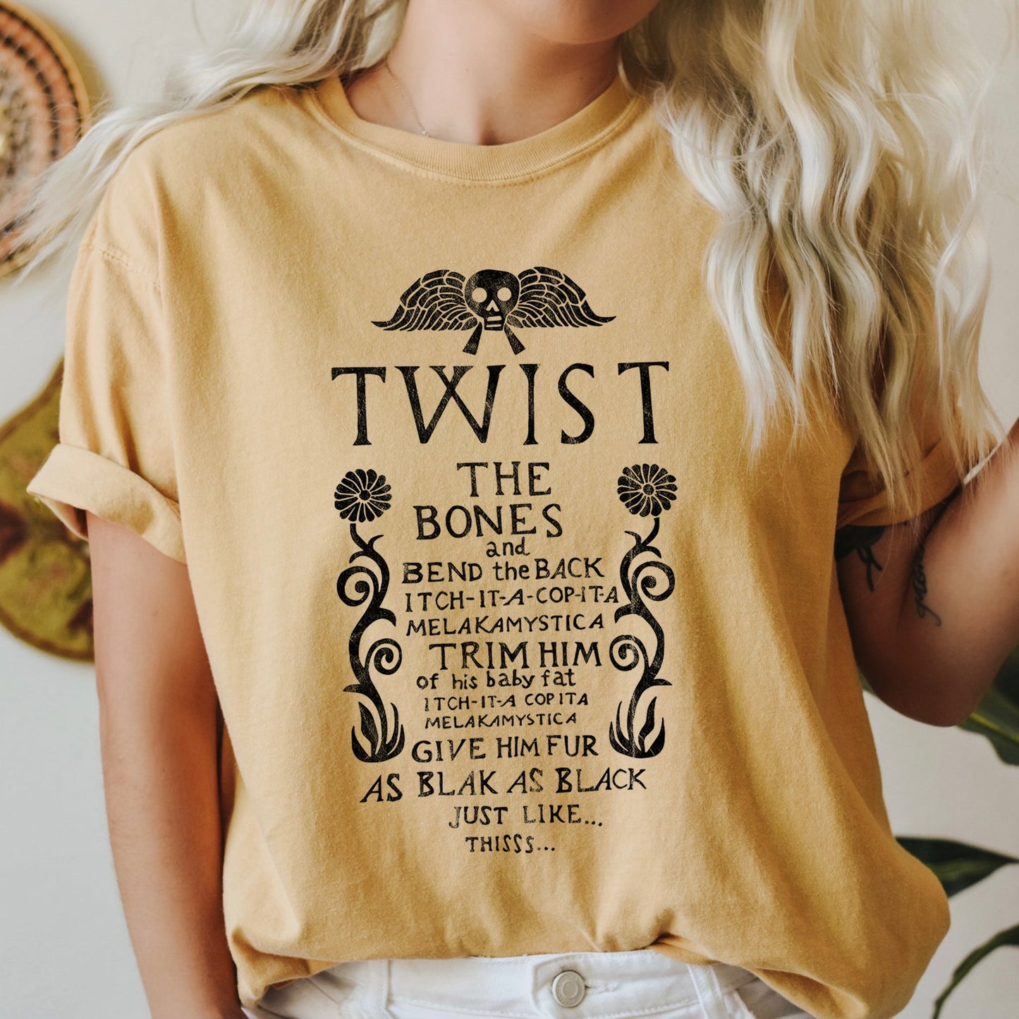 Twist The Bones Retro Halloween Comfort Colors Tshirt