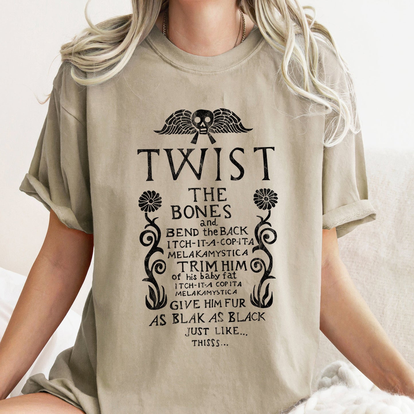 Twist The Bones Retro Halloween Comfort Colors Tshirt