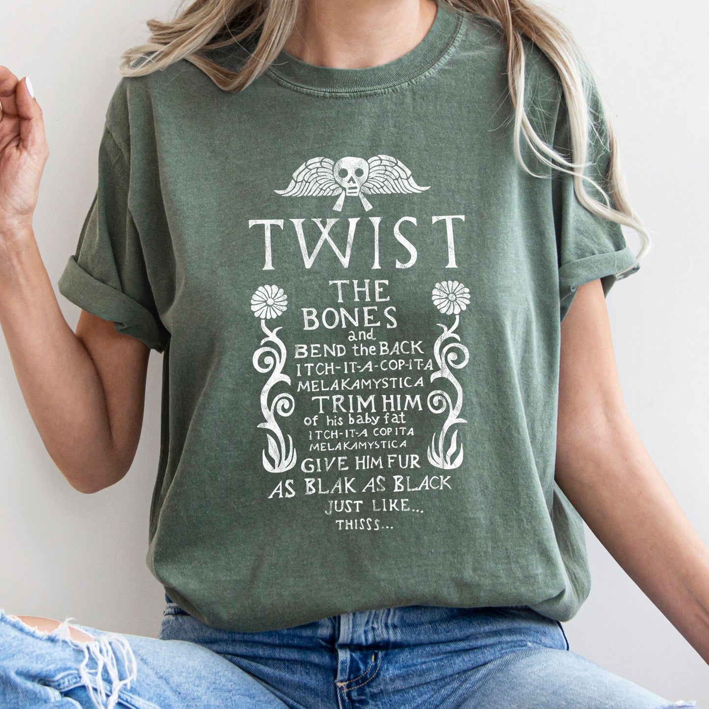 Twist The Bones Retro Halloween Comfort Colors Tshirt