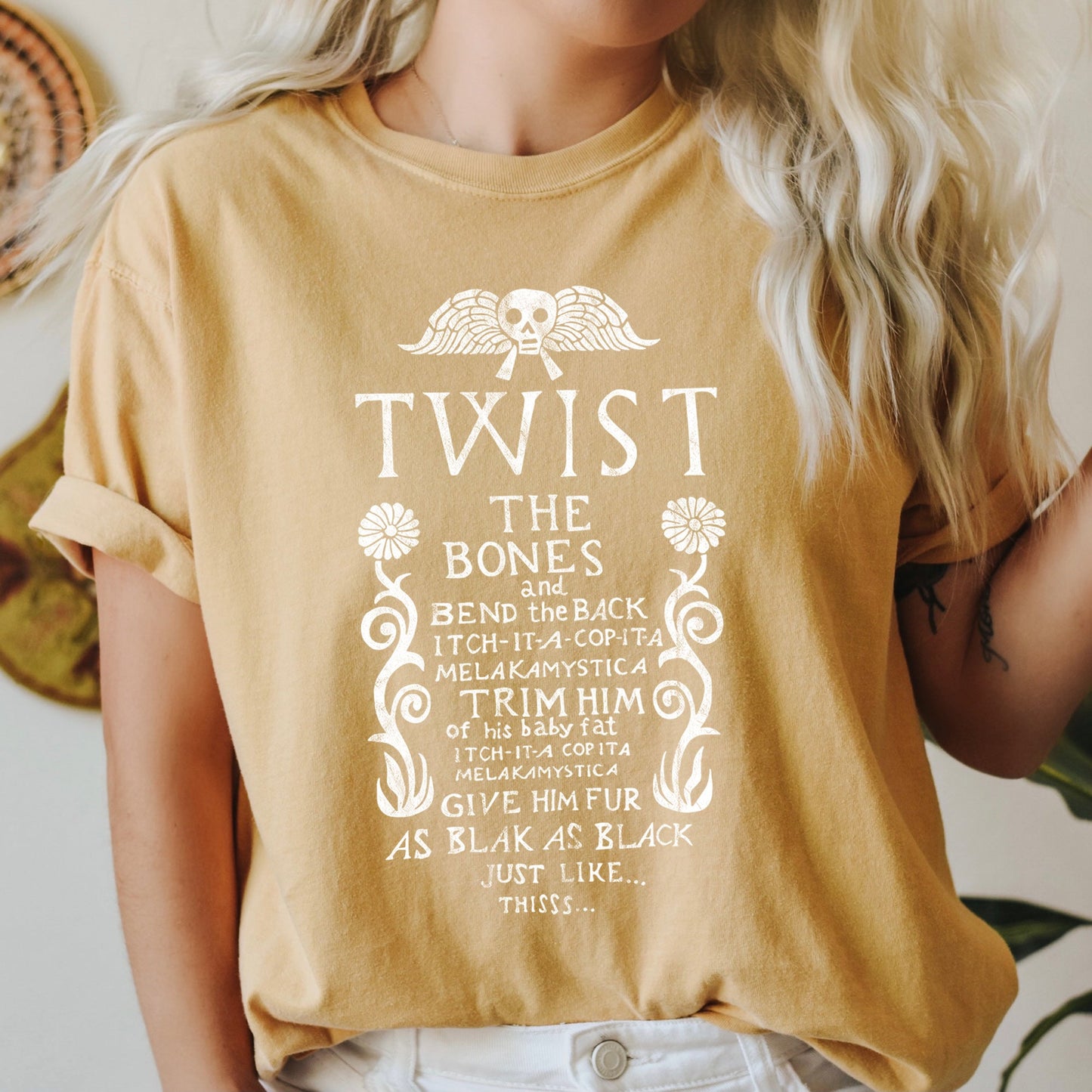 Twist The Bones Retro Halloween Comfort Colors Tshirt