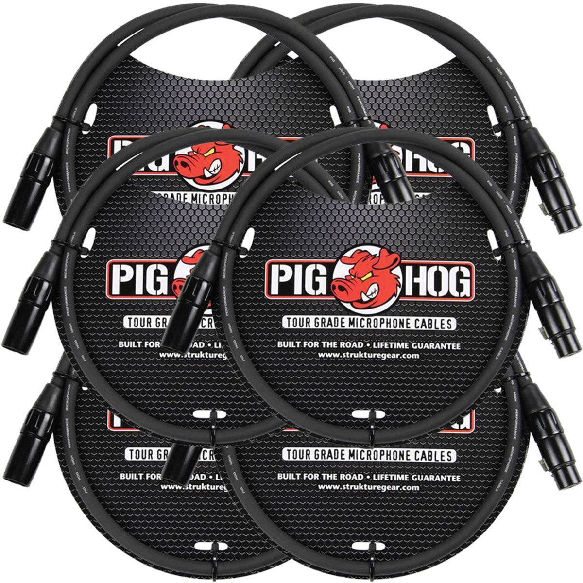 8mm Tour Grade Microphone XLR Cable 3ft 6-Pack Pig Hog PHM3