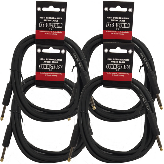 Black Strukture Thick ABS Sleeve 6ft Instrument Cable 4 Pack