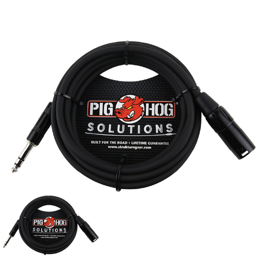 25ft TRS(M)-XLR(M) Balanced Cable PX-TMXM25 Pig Hog Solutions