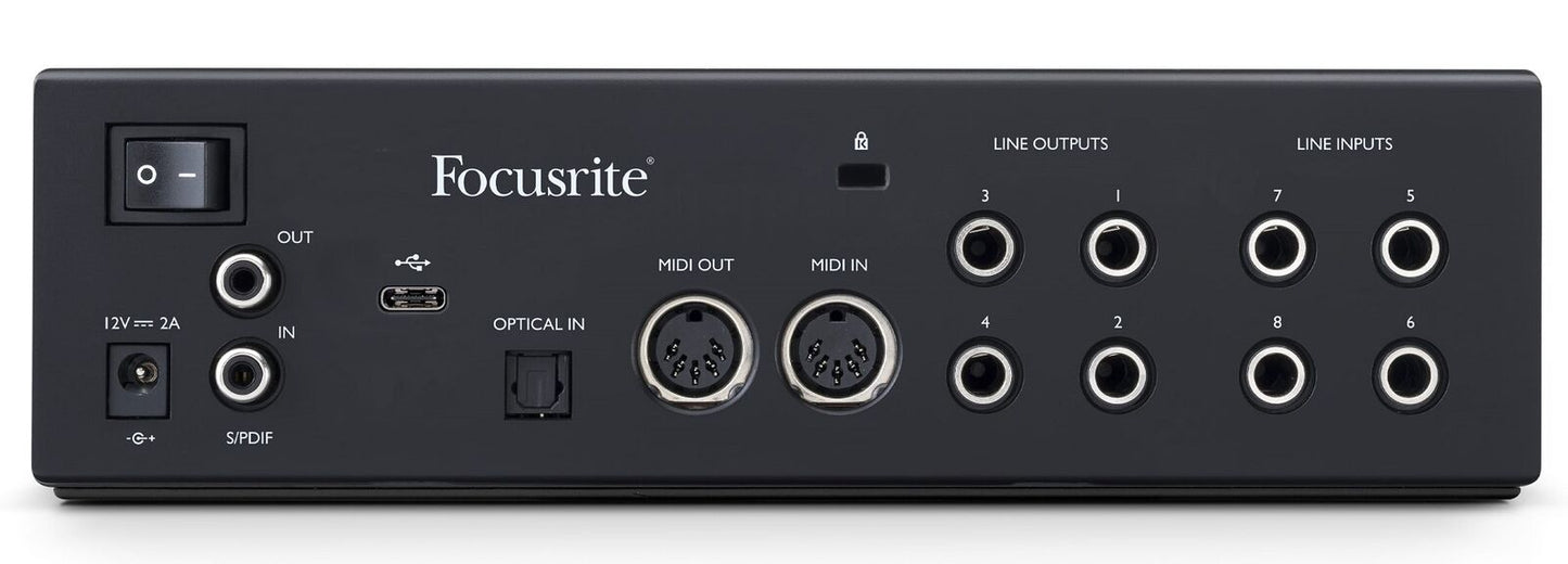 Focusrite Clarett+ 4Pre USB-C Audio Recording Interface with 4 Mic Preamps and ADAT