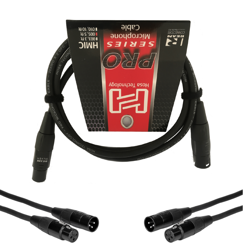 Microphone Cable 5 Feet Hosa Pro with Neutrik REAN XLR3F to XLR3M