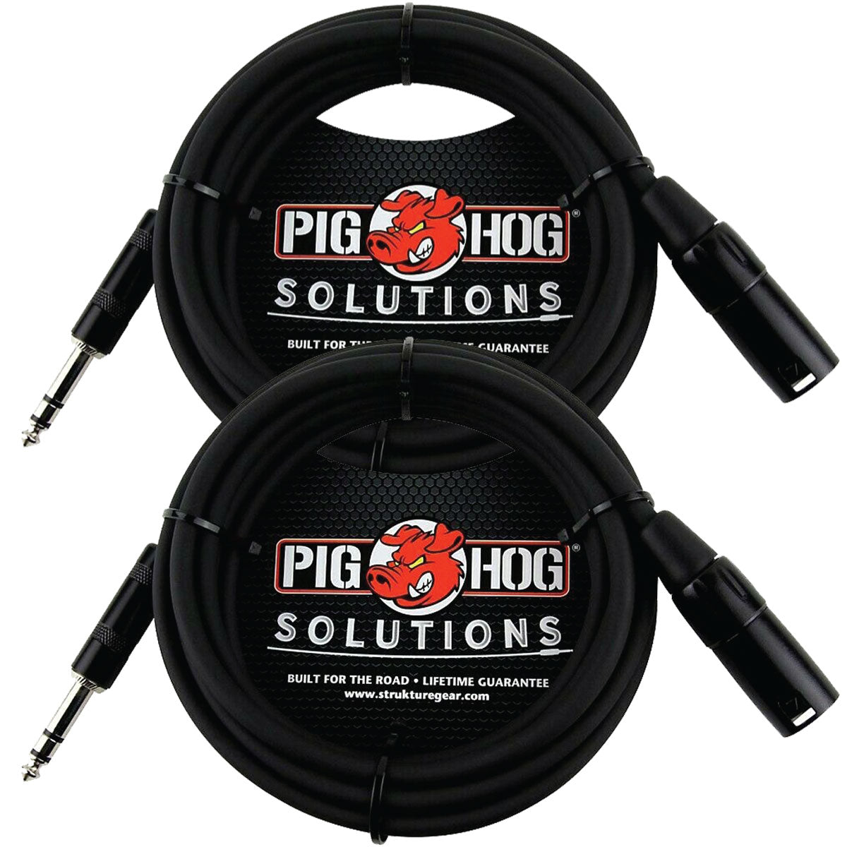 Pig Hog Solutions 50Ft TRS(M)-XLR(M) Balanced Cable 2 Pack