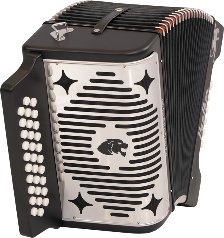 Hohner Panther Diatonic Accordion - Keys of F/Bb/Eb - Black-NEW