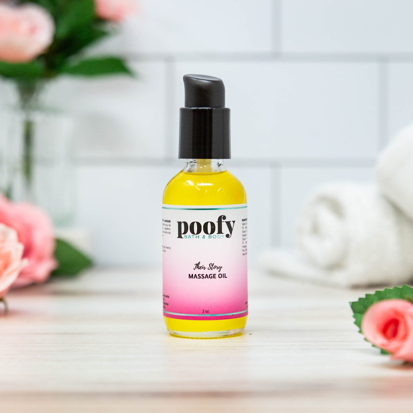 Massage Oil Organic Natural Blend 2 oz Poofy Organics