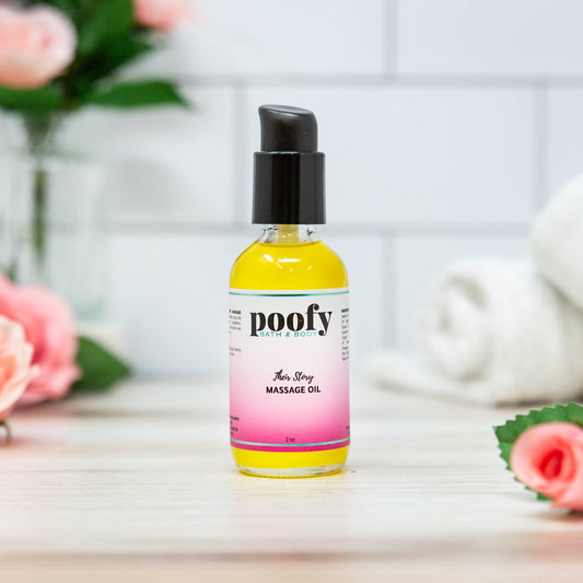 Massage Oil Organic Natural Blend 2 oz Poofy Organics