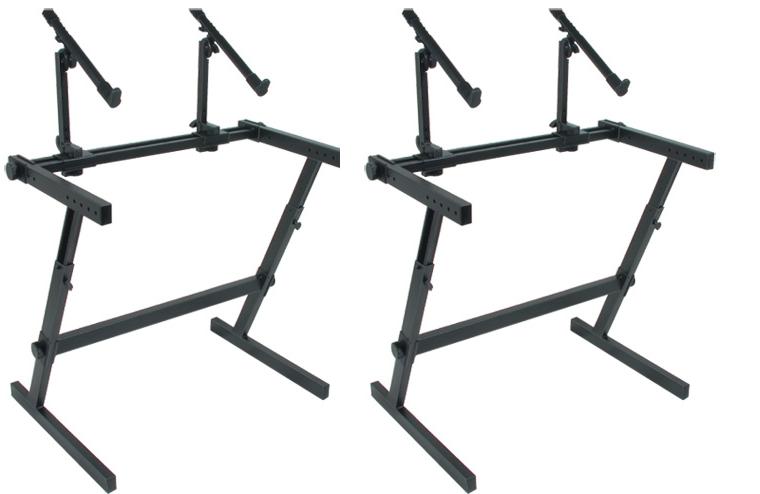 Double Tier Height Adjustable Keyboard Stand Z-726 Quik Lok