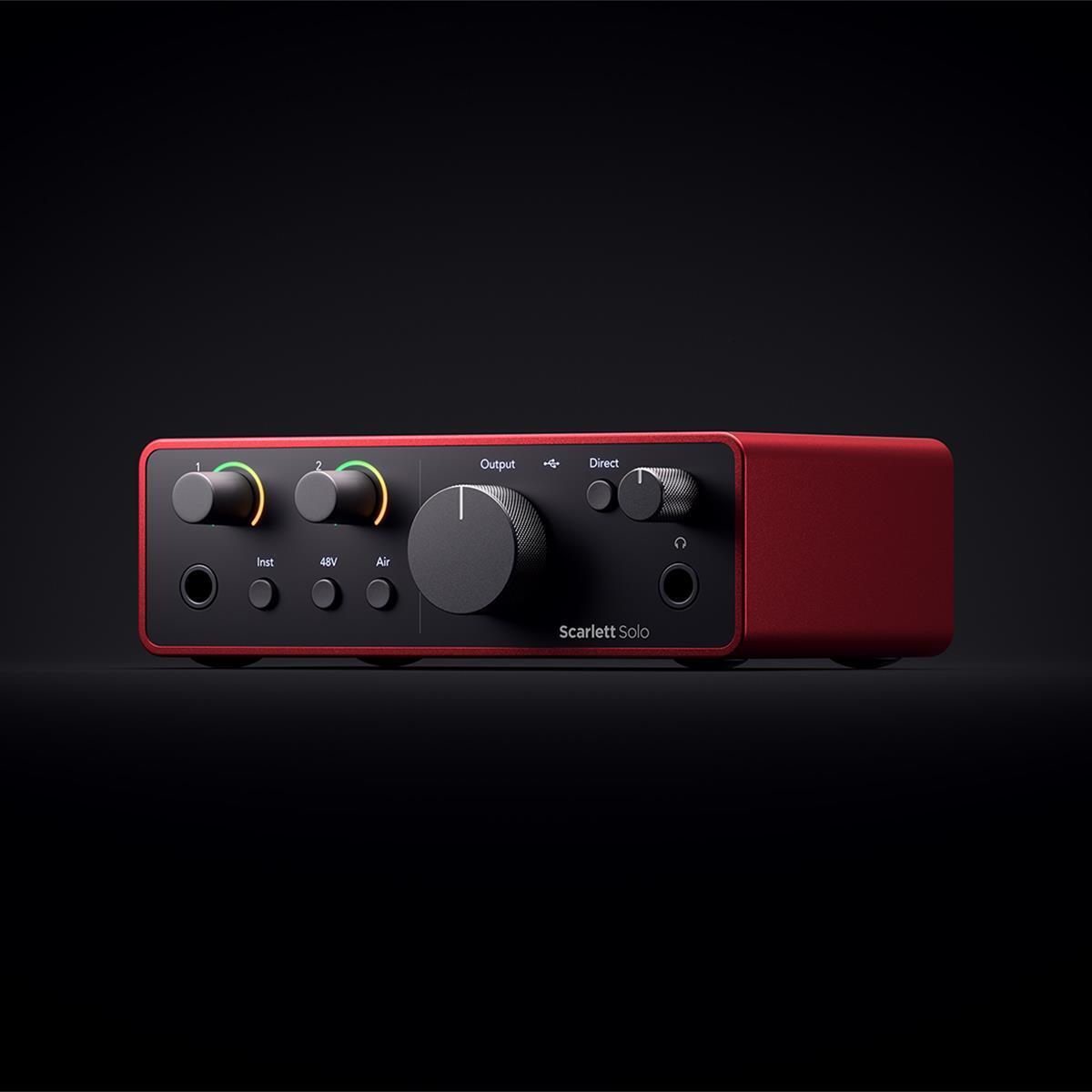 Focusrite Scarlett Solo Studio 4th Gen Ultra-Low Noise USB Interface with Mic, Headphones, Software Suite
