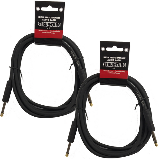 Black Strukture 6ft Thick ABS Sleeve Instrument Cable 2 Pack