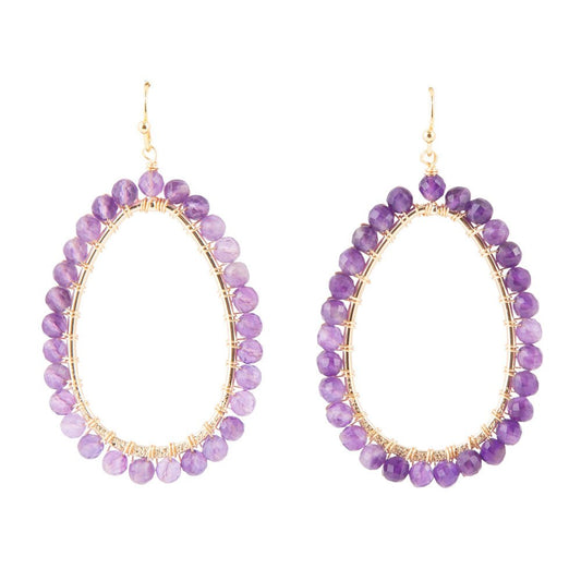 Victoria Amethyst Loop Earrings Genuine Amethyst Earrings Barse Jewelry