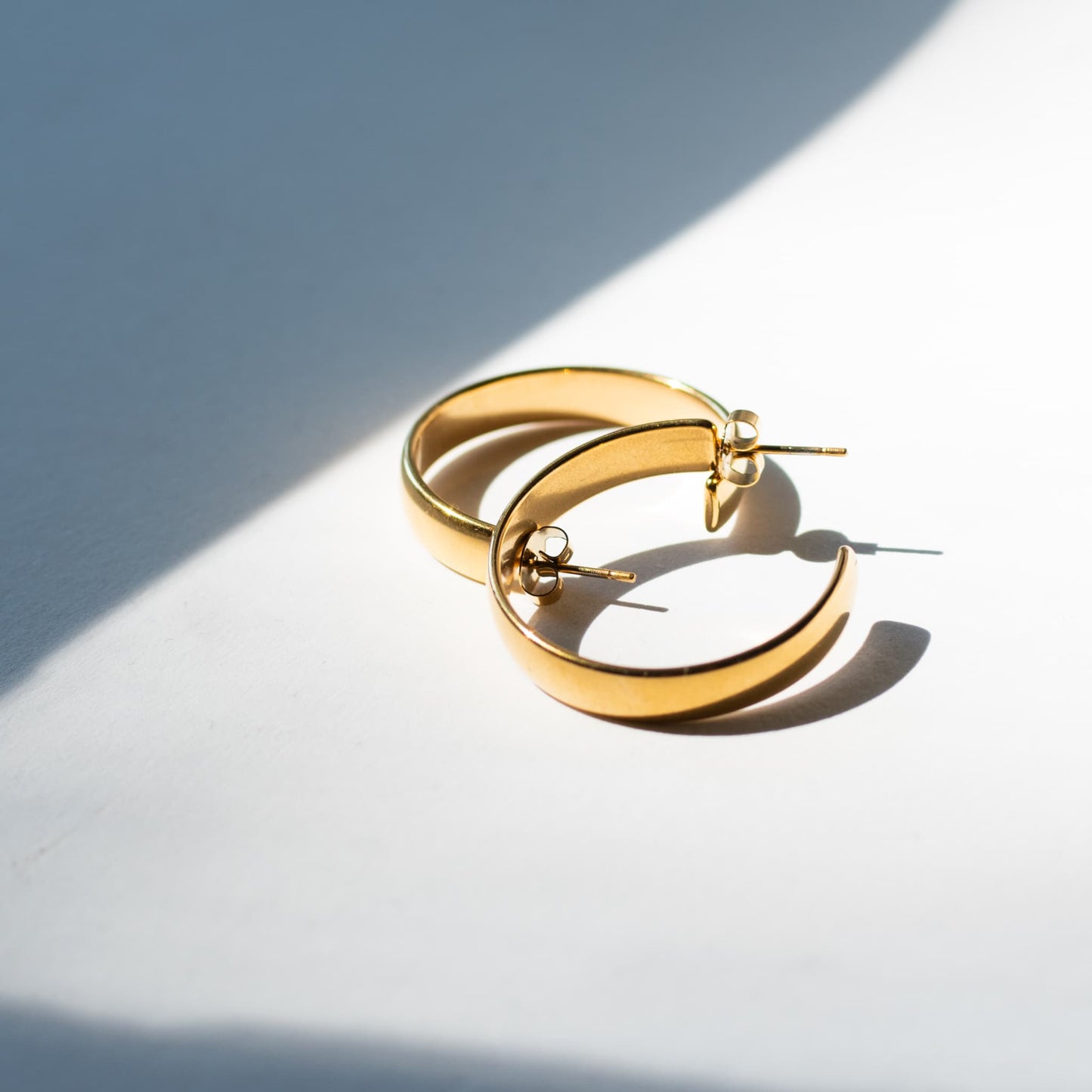 Gold Plated Hoop Earrings 30x5.5mm Vivian