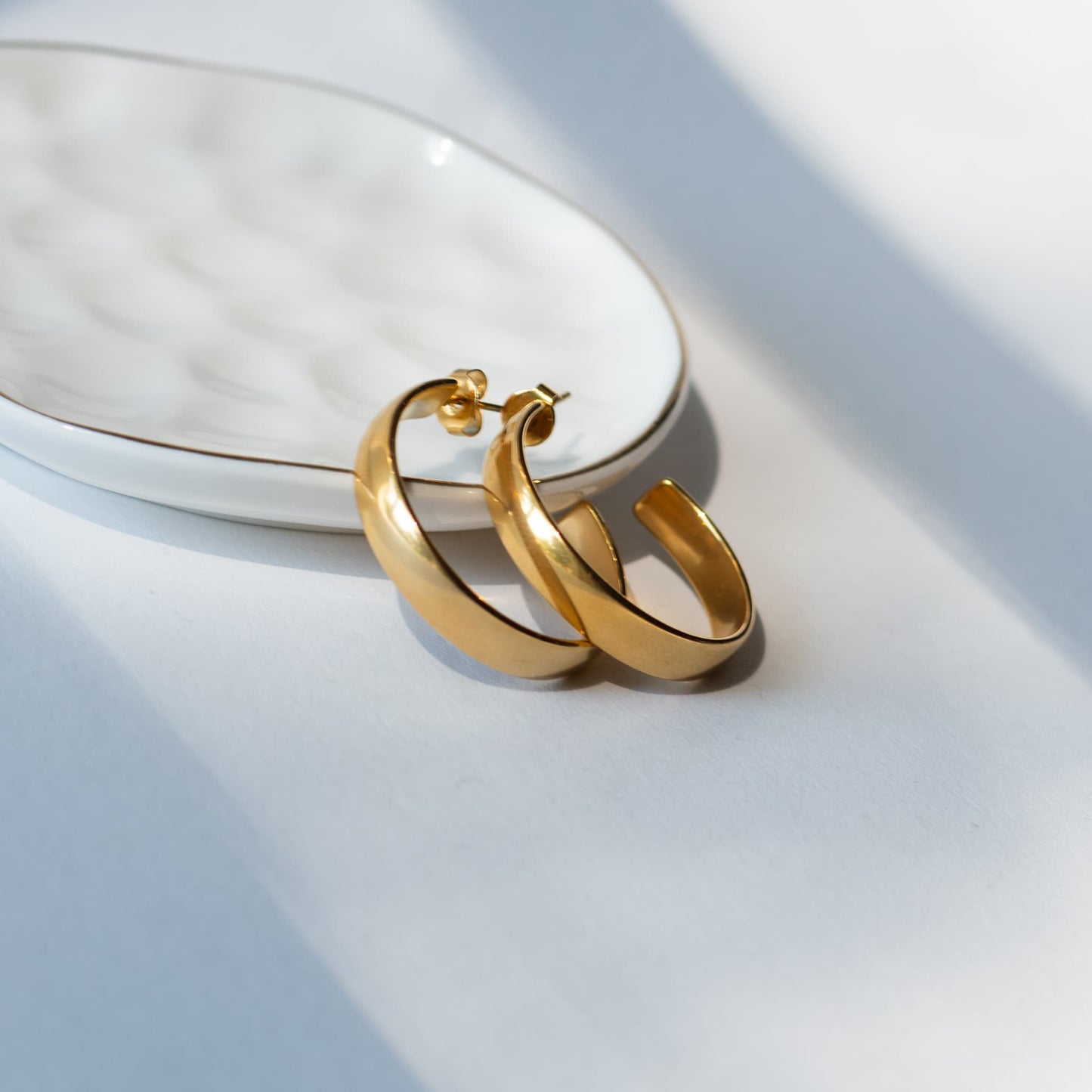 Gold Plated Hoop Earrings 30x5.5mm Vivian