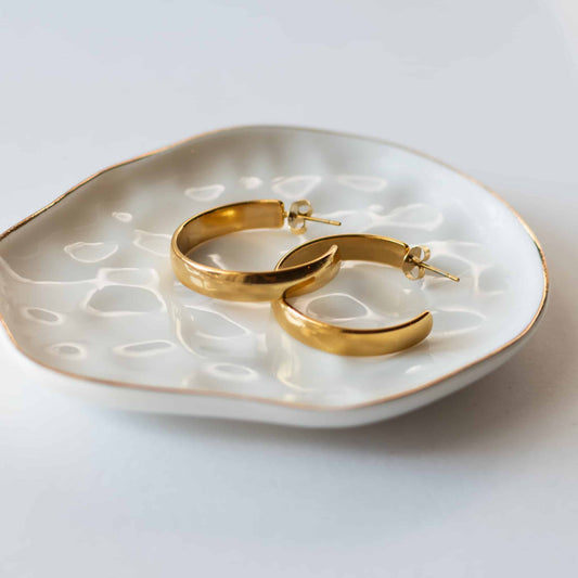Gold Plated Hoop Earrings 30x5.5mm Vivian