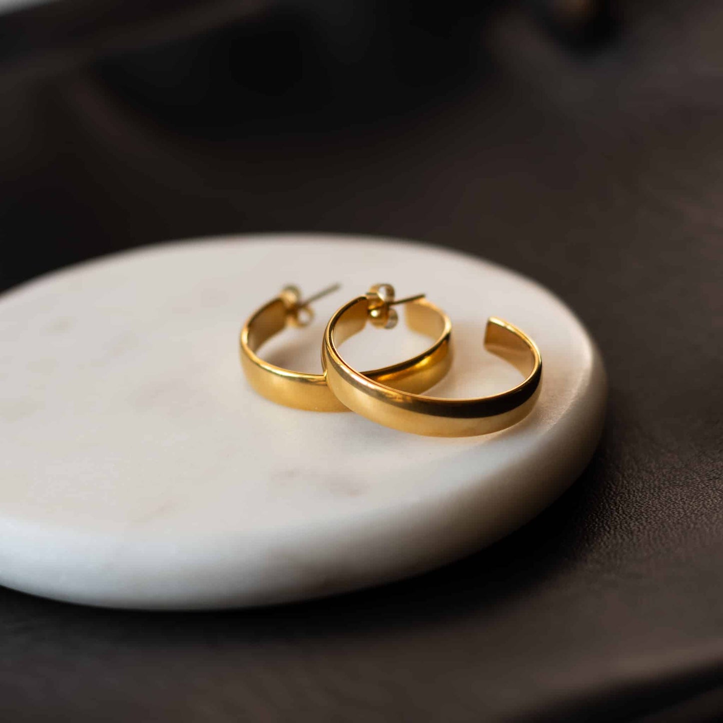 Gold Plated Hoop Earrings 30x5.5mm Vivian