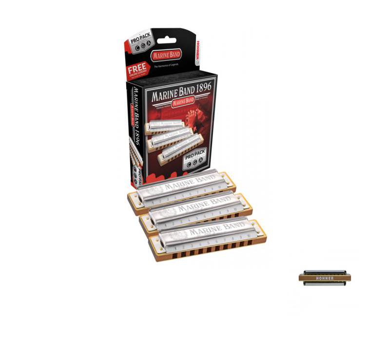 Hohner Marine Band Diatonic Blues Harmonica 3-piece Set
