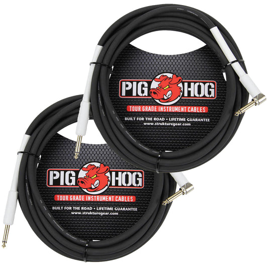 8mm Right Angle 18.5FT Instrument Cable 1/4'-1/4' Pig Hog PH186R