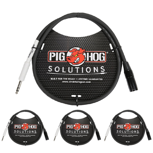 Patch Cable Stereo Balanced Adapt XLR Male To 1/4' TRS 6ft Pig Hog