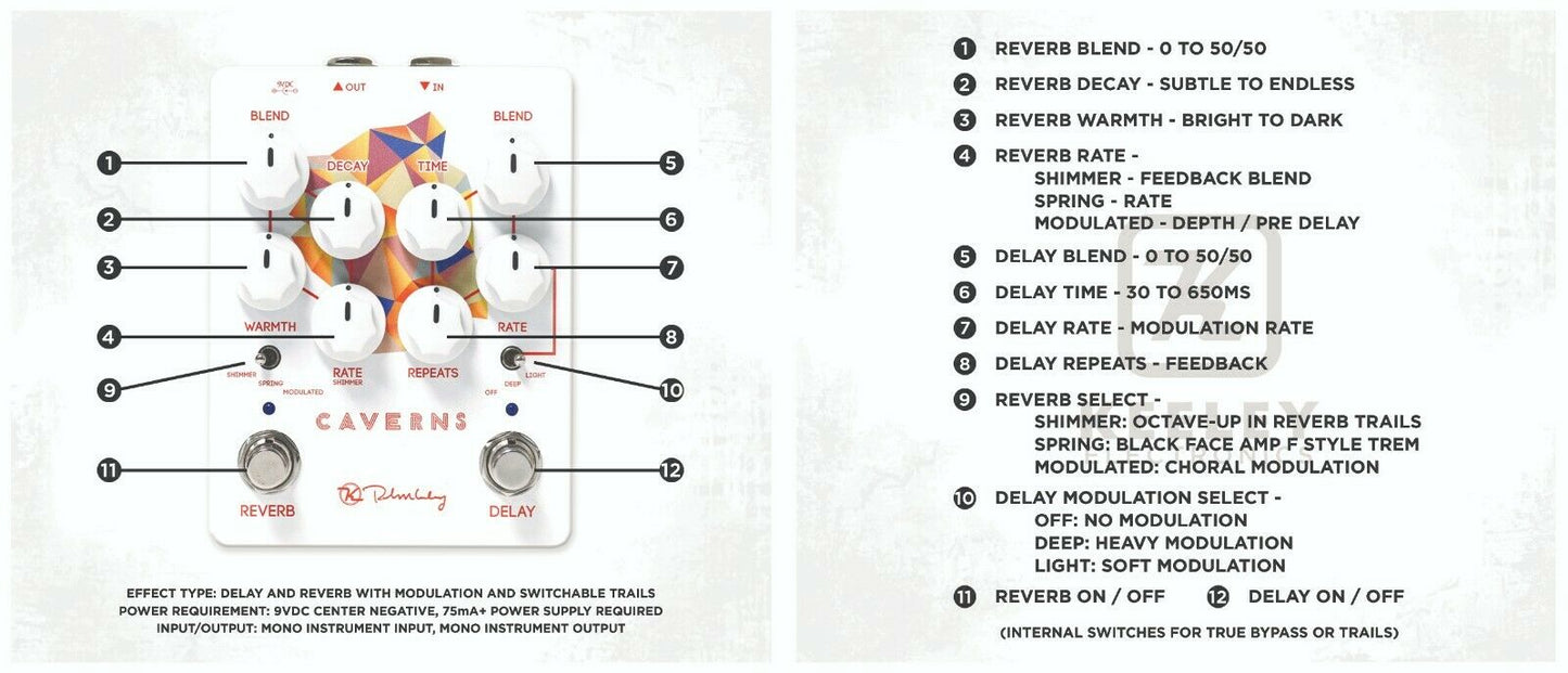 Keeley Caverns V2 Analog-Style Tape Delay and Reverb Pedal