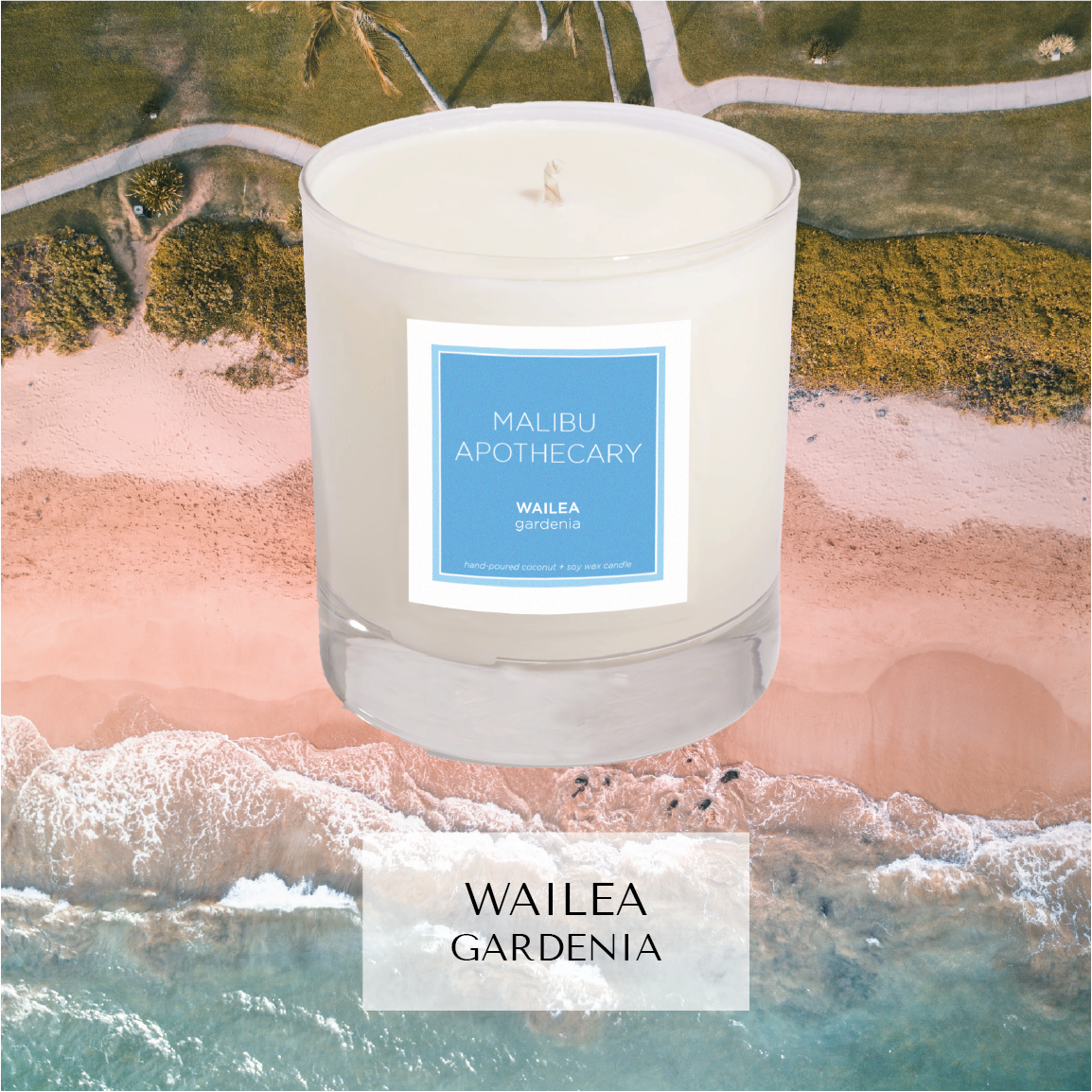 Clear Gloss Blue Accent Candle 8.5oz Coconut Soy Wax