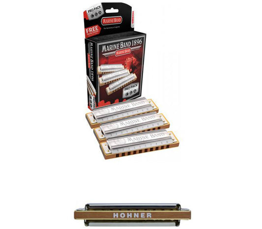 Hohner Marine Band Diatonic Blues Harmonica 3-piece Set