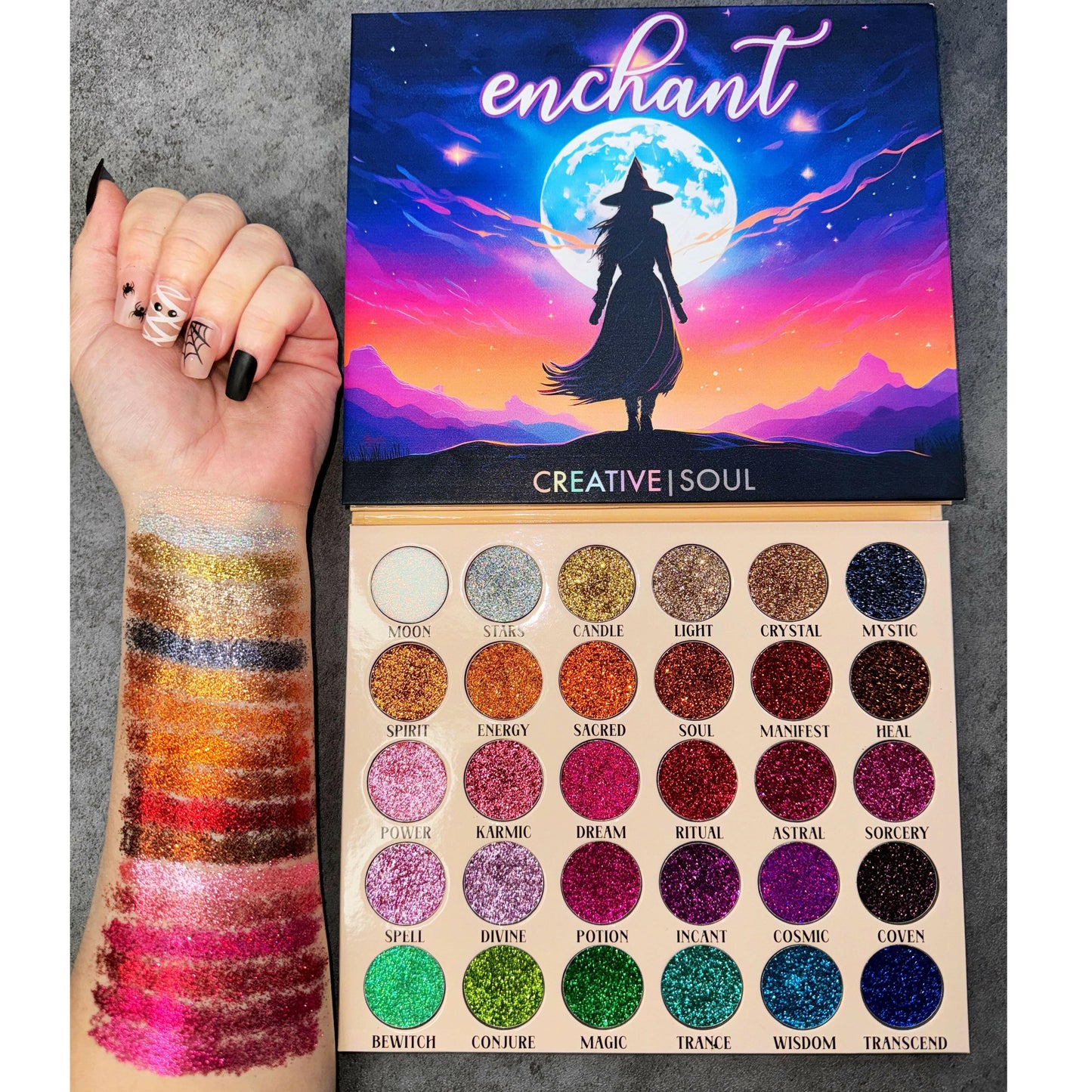 Pressed Glitter Enchant Eyeshadow Palette Creative Soul Cosmetics