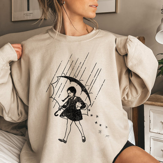 Wednesday Salty Halloween Vintage Sweatshirt Cotton Blend Refinery No. 1