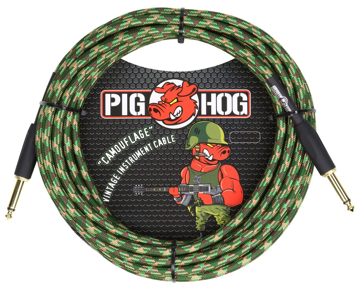 Pig Hog Camouflage 20 Foot Instrument Cable 3 Pack