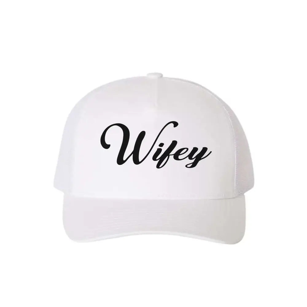 Embroidered Wifey Mesh Trucker Hat Classic Snapback Cap