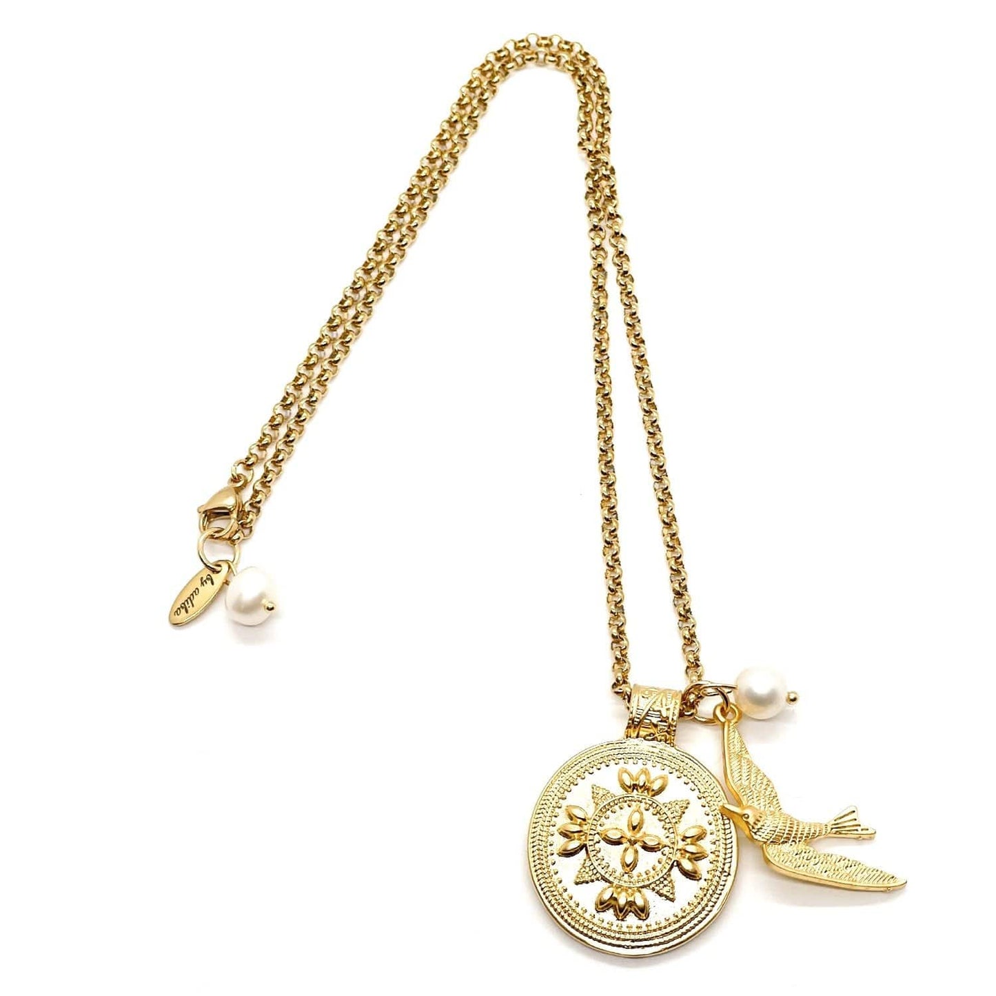 Swallow Bird 18k Gold Plated Necklace ADIBA