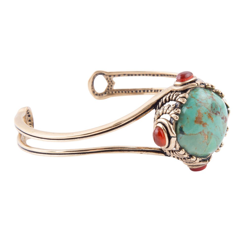 Wilder Turquoise Carnelian and Bronze Cuff Bracelet