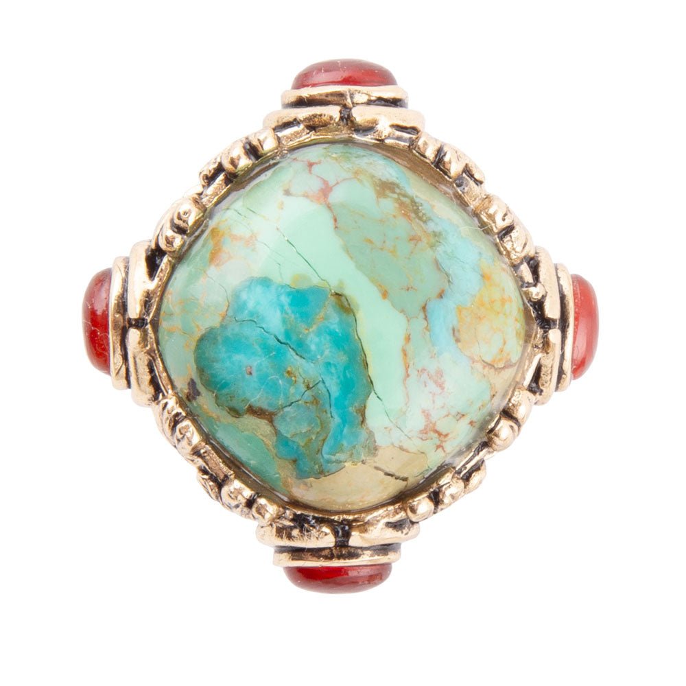 Wilder Blue Turquoise Golden Statement Ring
