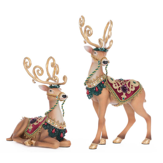 Winter Balsam and Berry Deer Assortment of 2 by Katherine's Collection