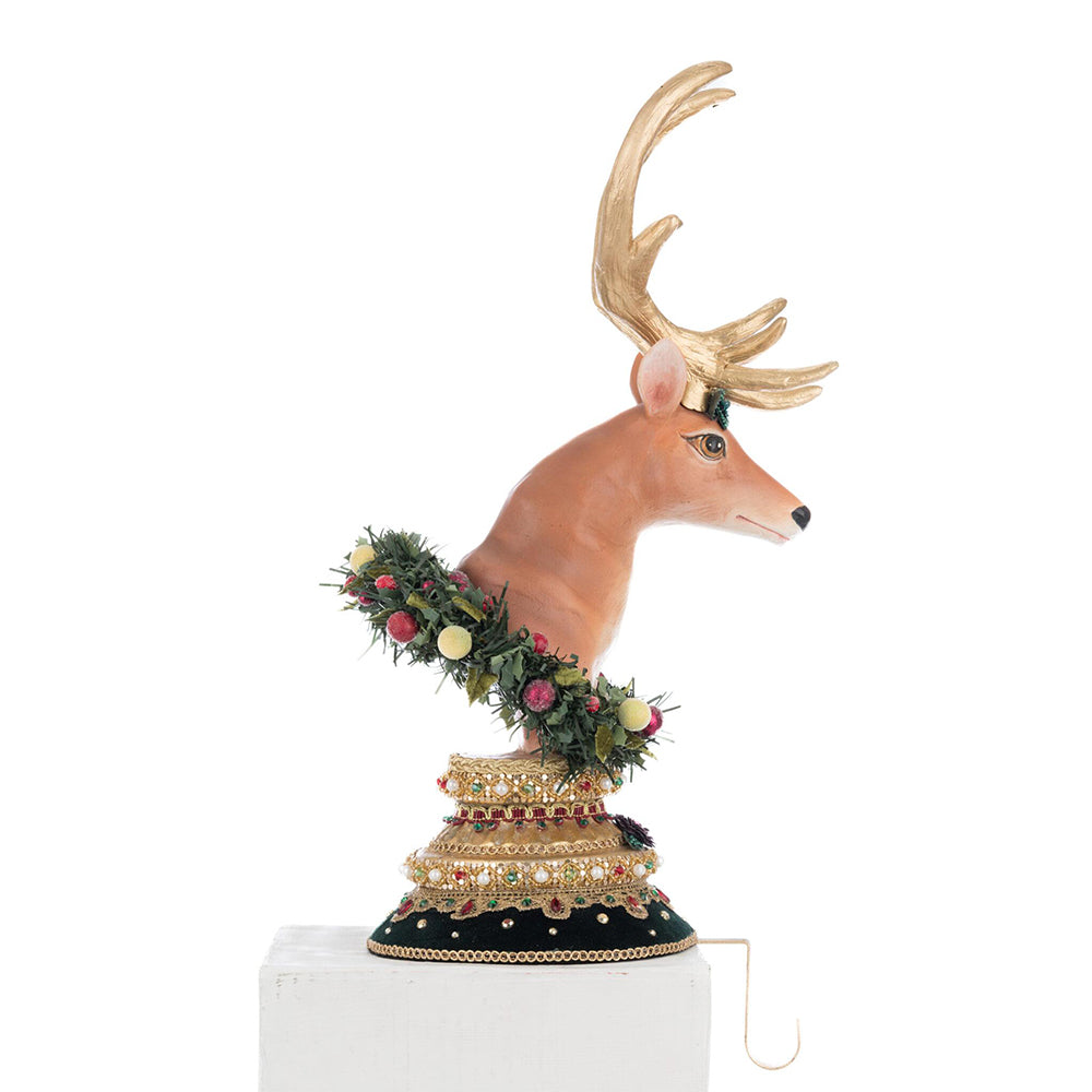 Winter Balsam and Berry Deer Stocking Holder by Katherine's Collection