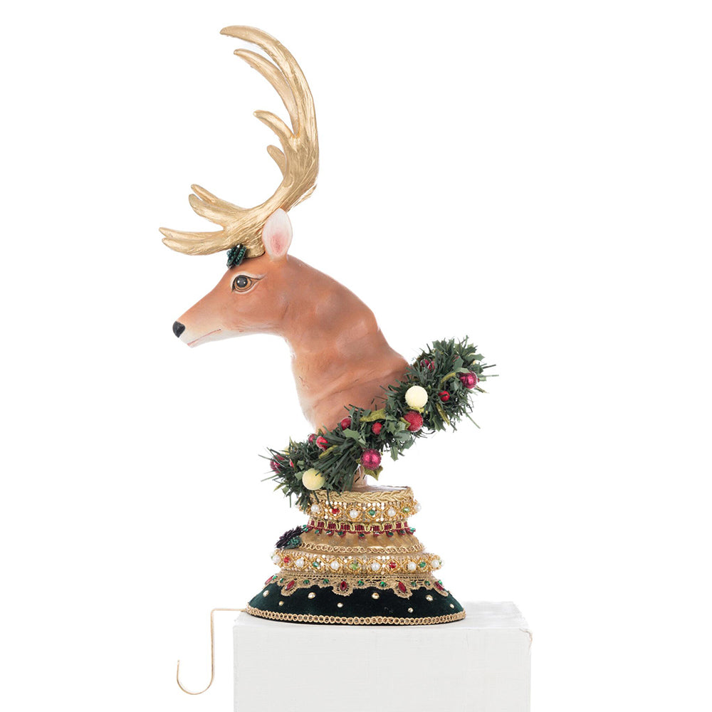 Winter Balsam and Berry Deer Stocking Holder by Katherine's Collection