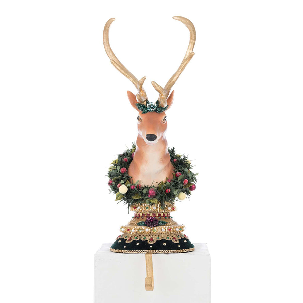 Winter Balsam and Berry Deer Stocking Holder by Katherine's Collection