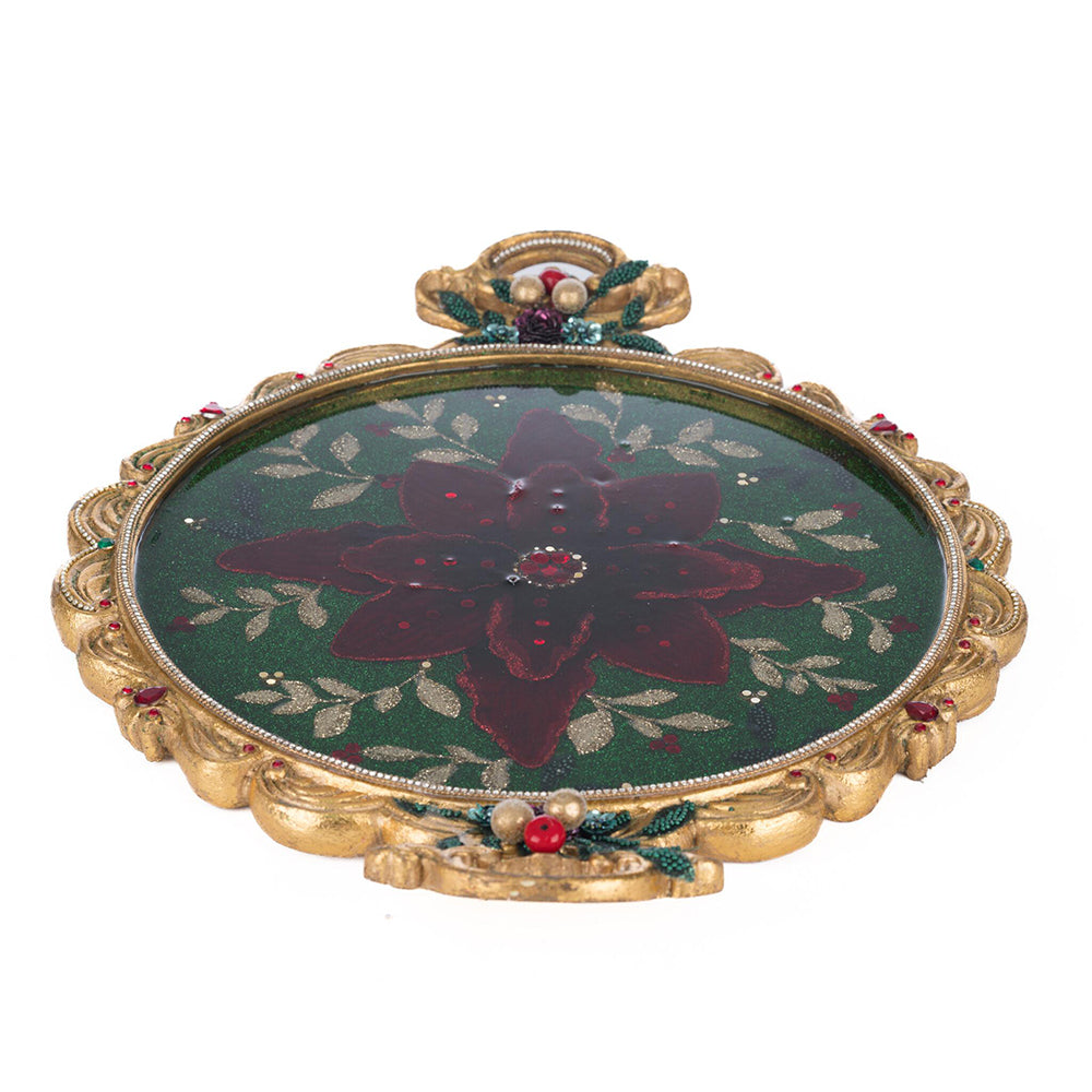 Winter Balsam and Berry Poinsettia Tray by Katherine's Collection