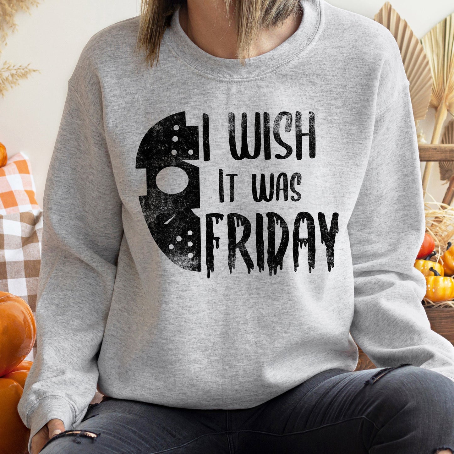 Wish It Was Friday Vintage Halloween Sweatshirt