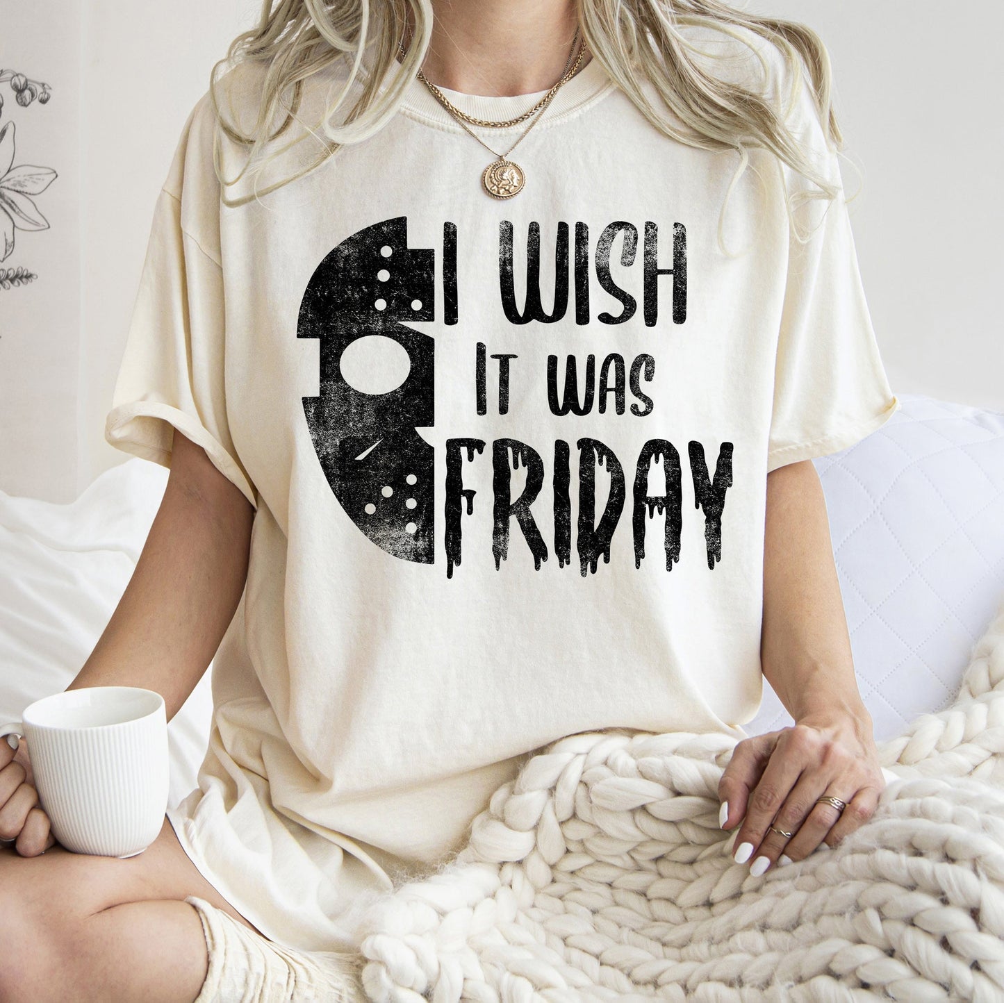 Retro Halloween Comfort Colors Tshirt I Wish It Was Friday