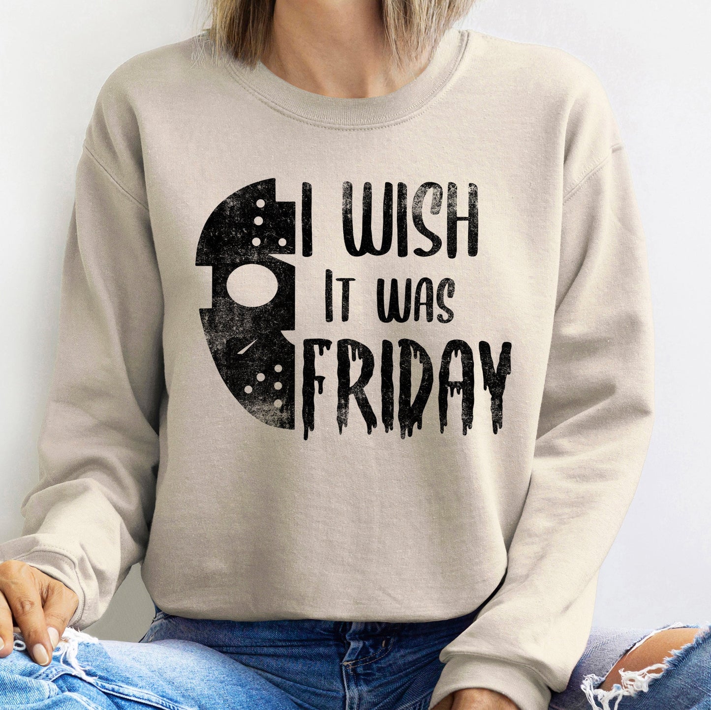 Wish It Was Friday Vintage Halloween Sweatshirt
