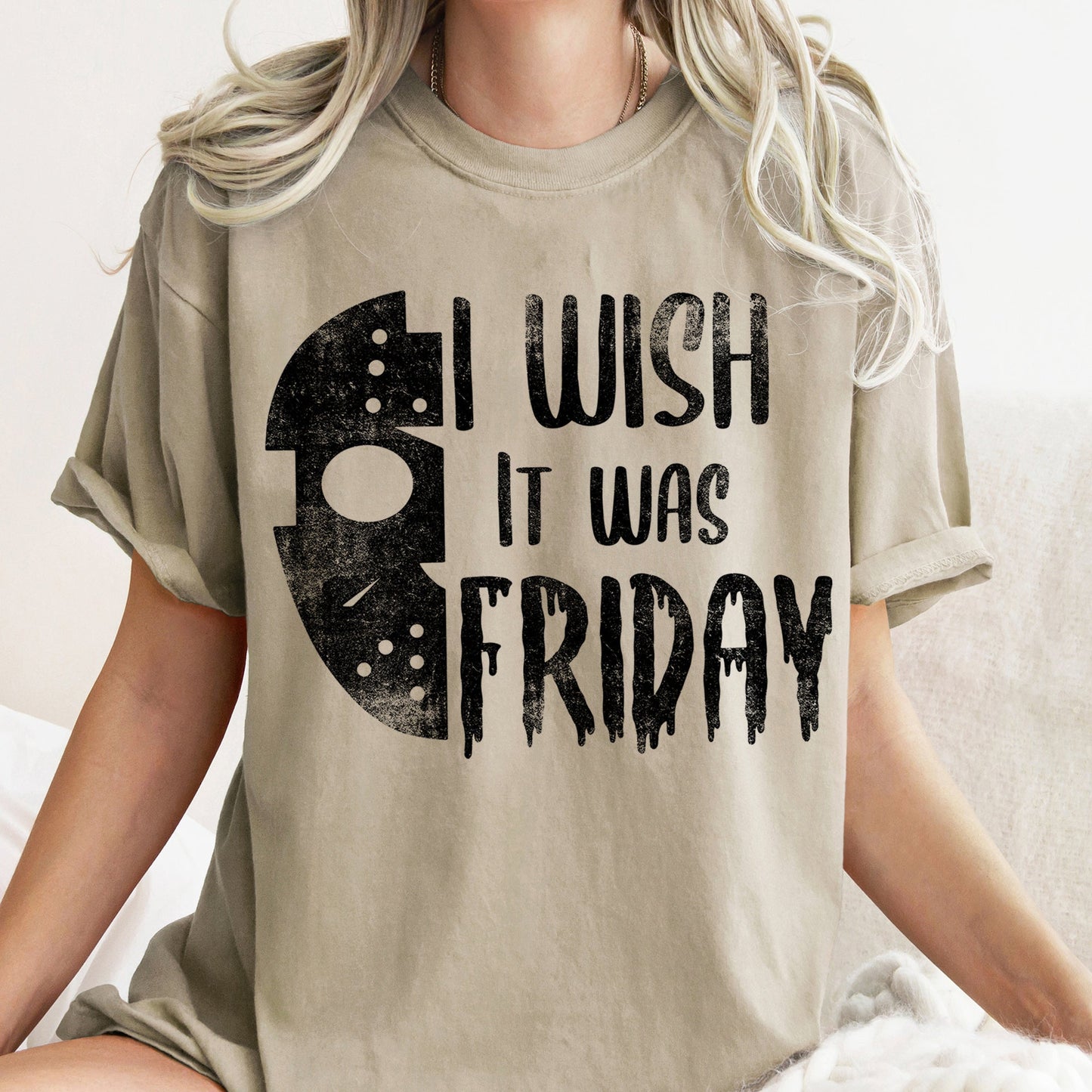 Retro Halloween Comfort Colors Tshirt I Wish It Was Friday