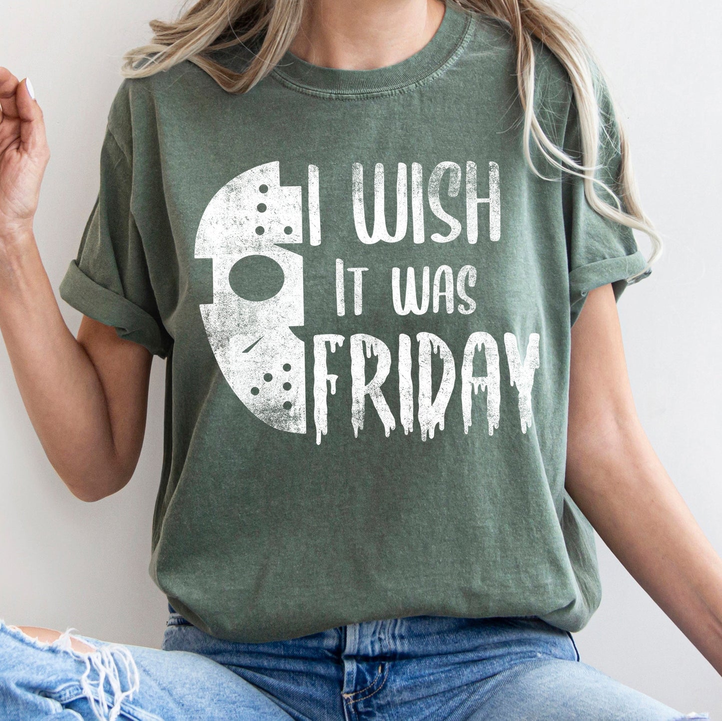 I Wish It Was Friday Retro Halloween Comfort Colors Tshirt