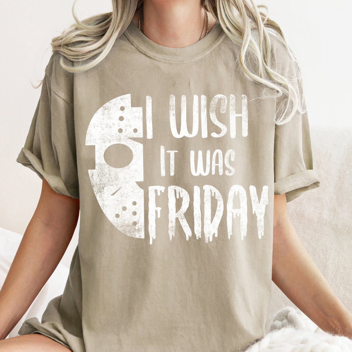 I Wish It Was Friday Retro Halloween Comfort Colors Tshirt