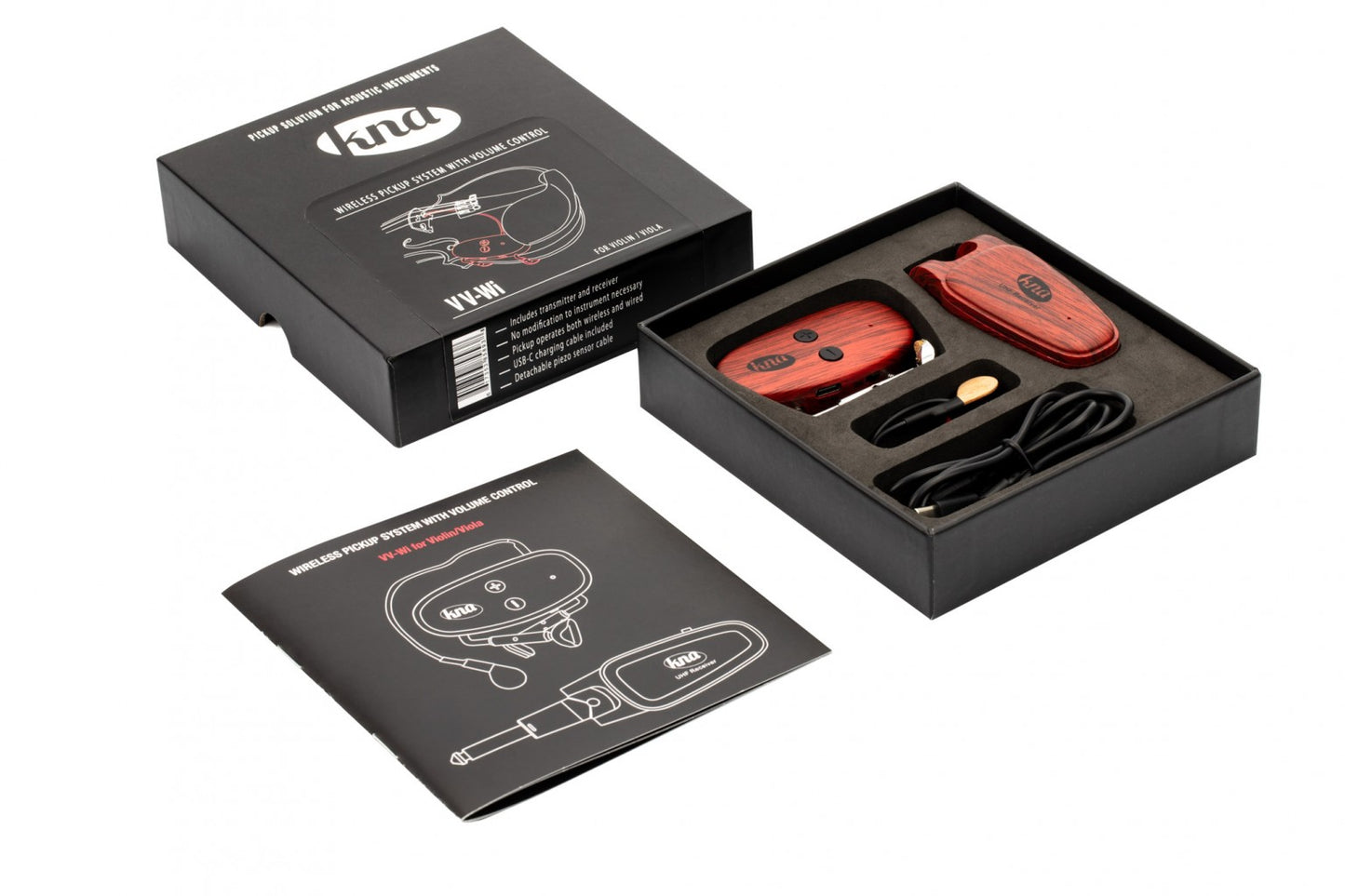 KNA VV-Wi Portable Piezo Violin/Viola Pickup - Wireless or Wired-NEW